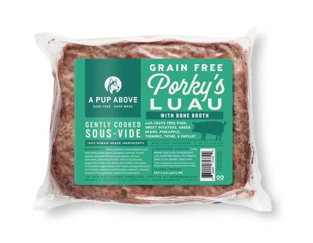 A Pup Above Frozen Food^Porky's Luau Grain-Free Gently Cooked Dog Food, 1-lb