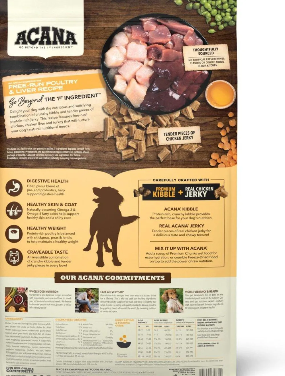 Acana Dry Food^Butcher's Favorite Free-Run Poultry & Liver Recipe Dry Dog Food, 4-lb