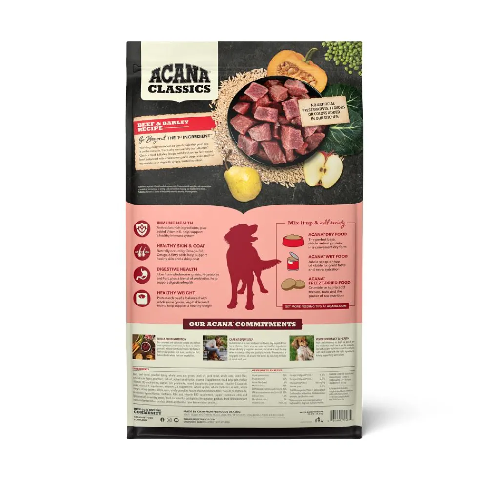 Acana Dry Food^Classics Beef & Barley Recipe Dry Dog Food, 4-lb