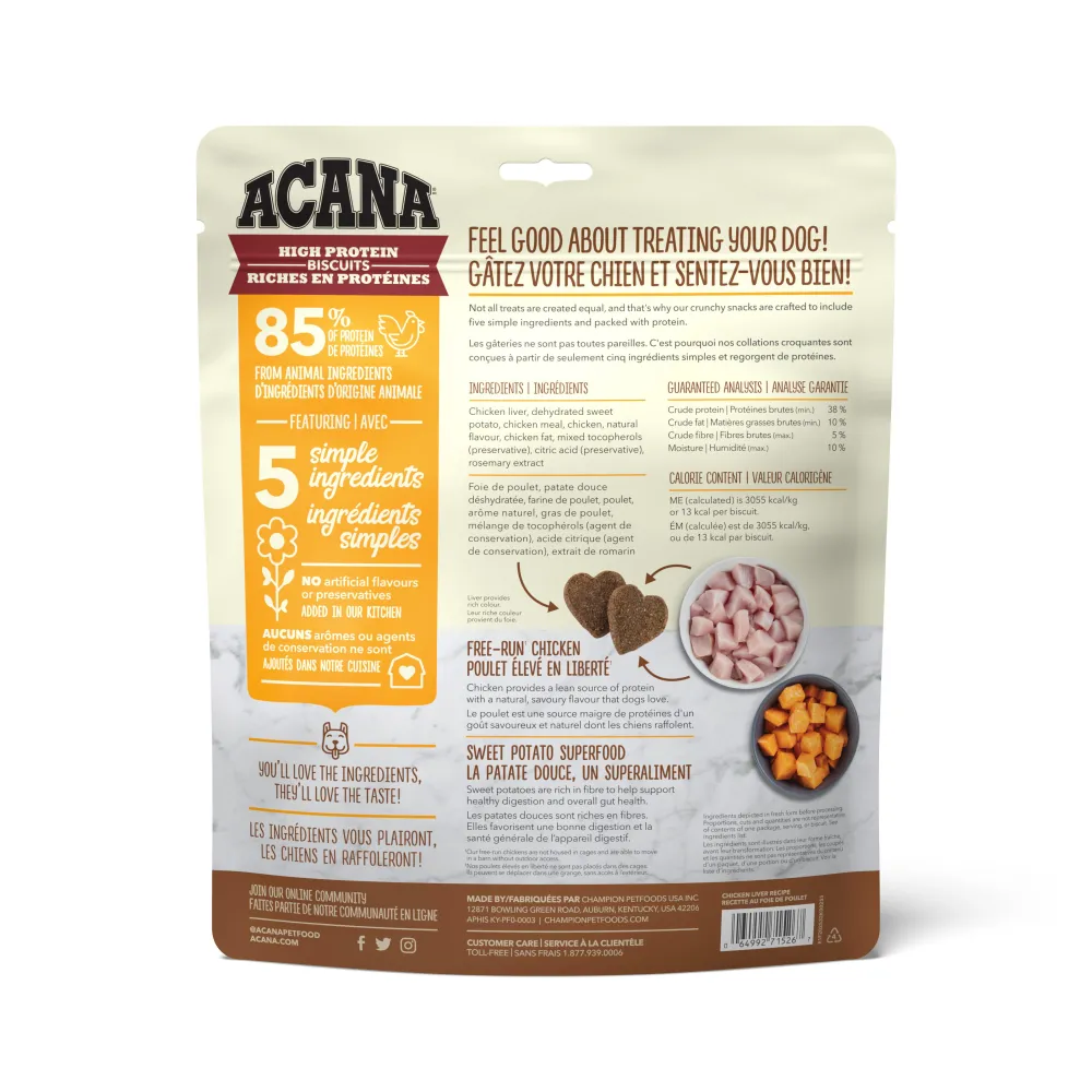 Acana Biscuits & Crunchy Treats^Crunchy Biscuits Chicken Liver Recipe Dog Treats, Small