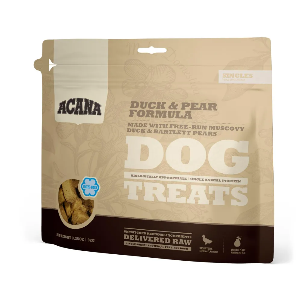 Acana Freeze-Dried Treats^Singles Duck & Pear Grain-Free Freeze-Dried Dog Treats, 3.25-oz