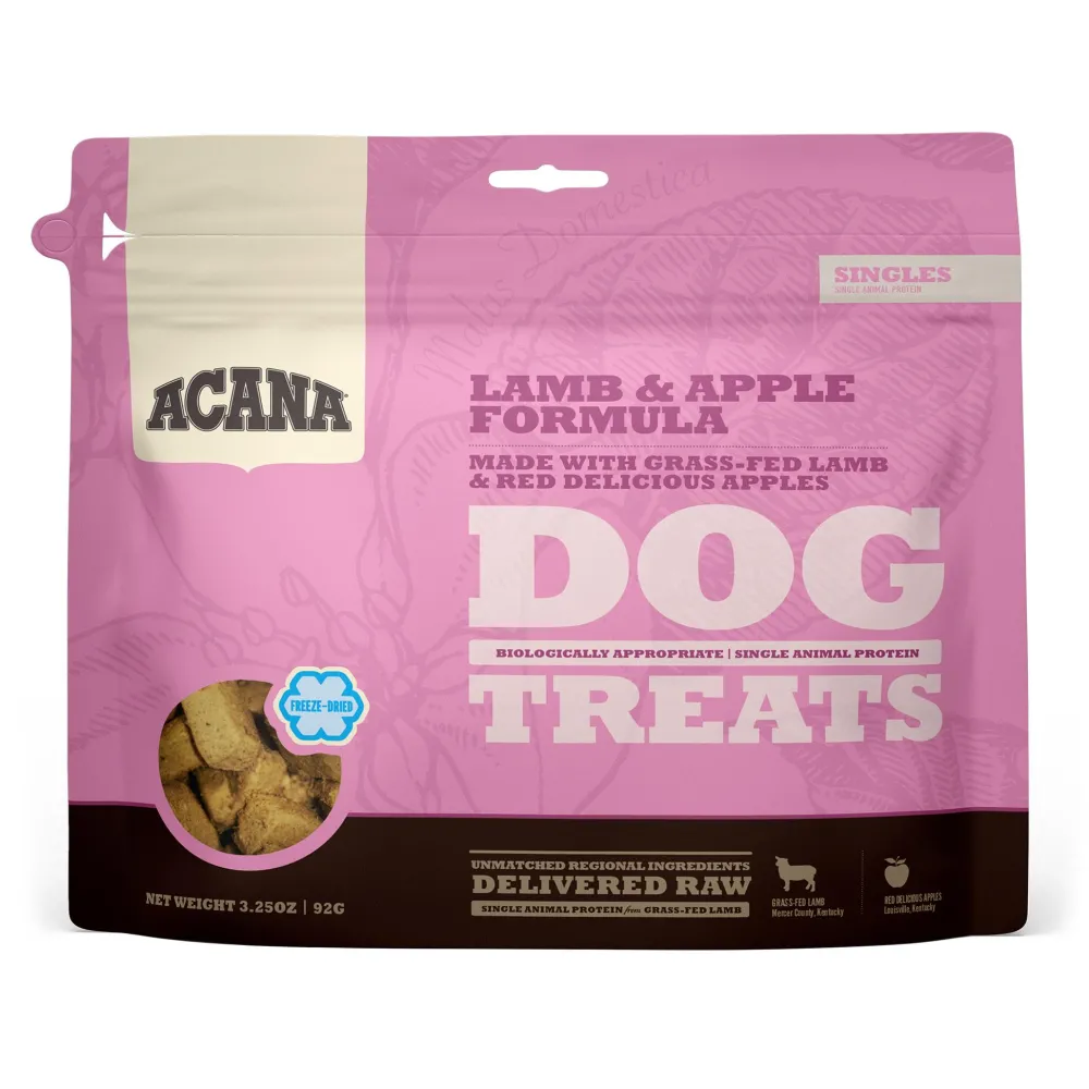 Acana Freeze-Dried Treats^Singles Lamb & Apple Grain-Free Freeze-Dried Dog Treats, 3.25-oz