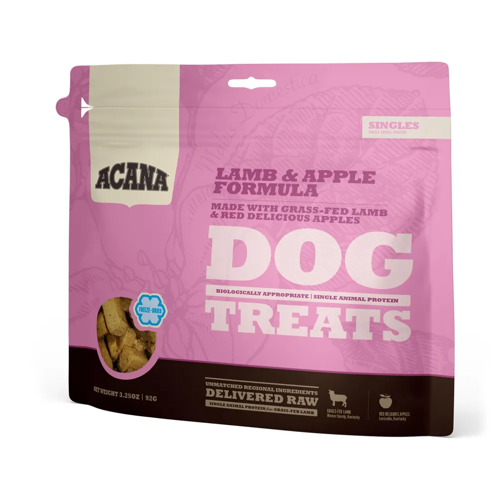 Acana Freeze-Dried Treats^Singles Lamb & Apple Grain-Free Freeze-Dried Dog Treats, 3.25-oz