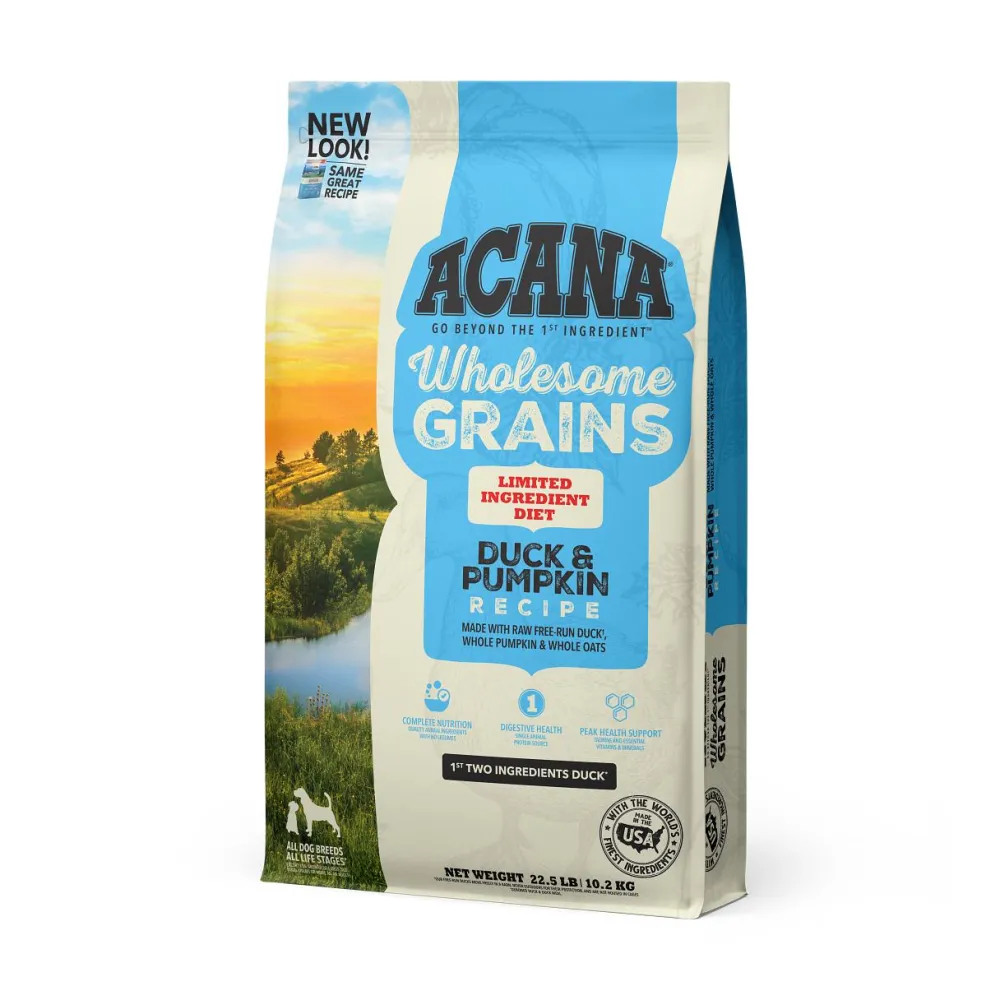 Acana Dry Food^Wholesome Grains Duck & Pumpkin Dry Dog Food, 22.5-lb