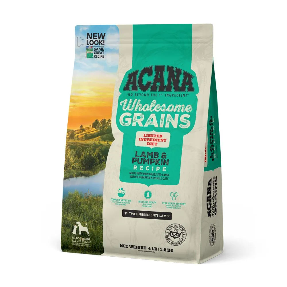 Acana Dry Food^Wholesome Grains Lamb & Pumpkin Dry Dog Food, 4-lb