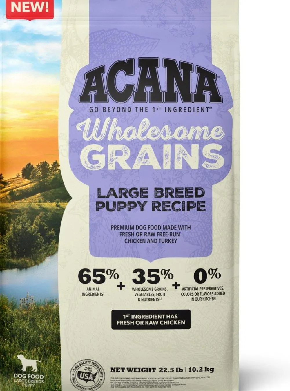 Acana Dry Food^Wholesome Grains Large Breed Puppy Recipe Dry Dog Food, 22.5-lb