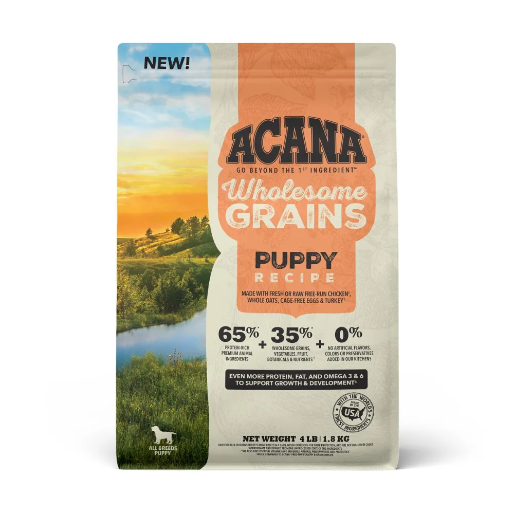 Acana Dry Food^Wholesome Grains Puppy Recipe Dry Dog Food, 4-lb