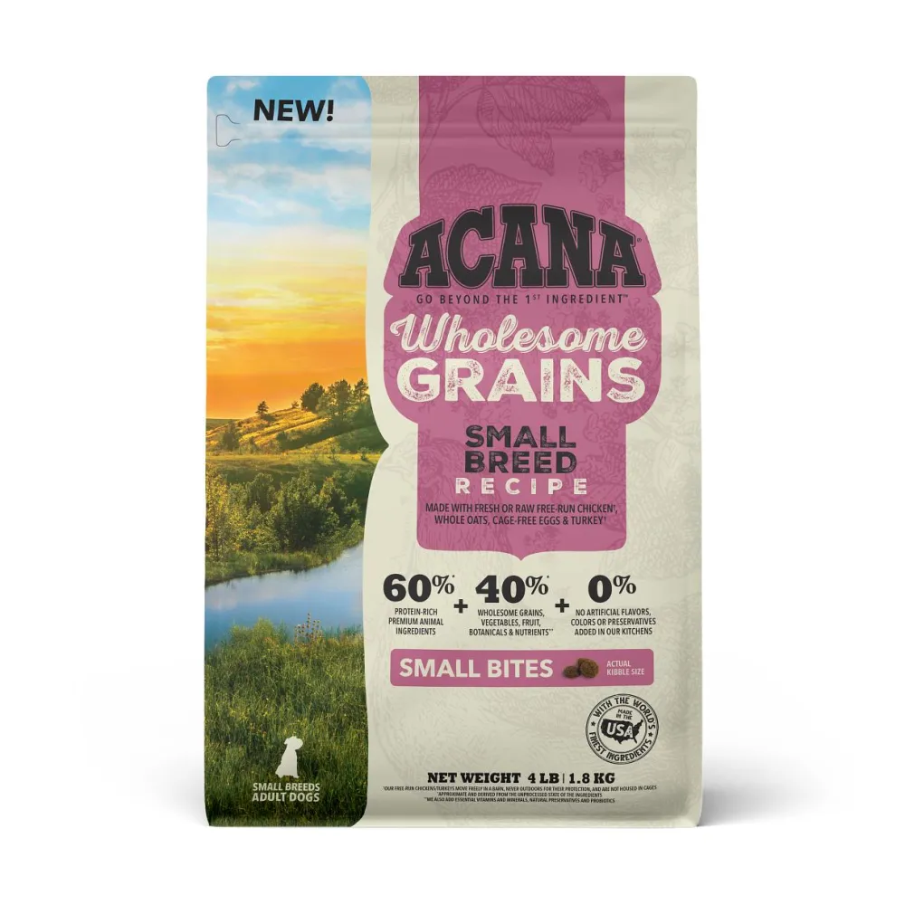 Acana Dry Food^Wholesome Grains Small Breed Recipe Dry Dog Food, 4-lb