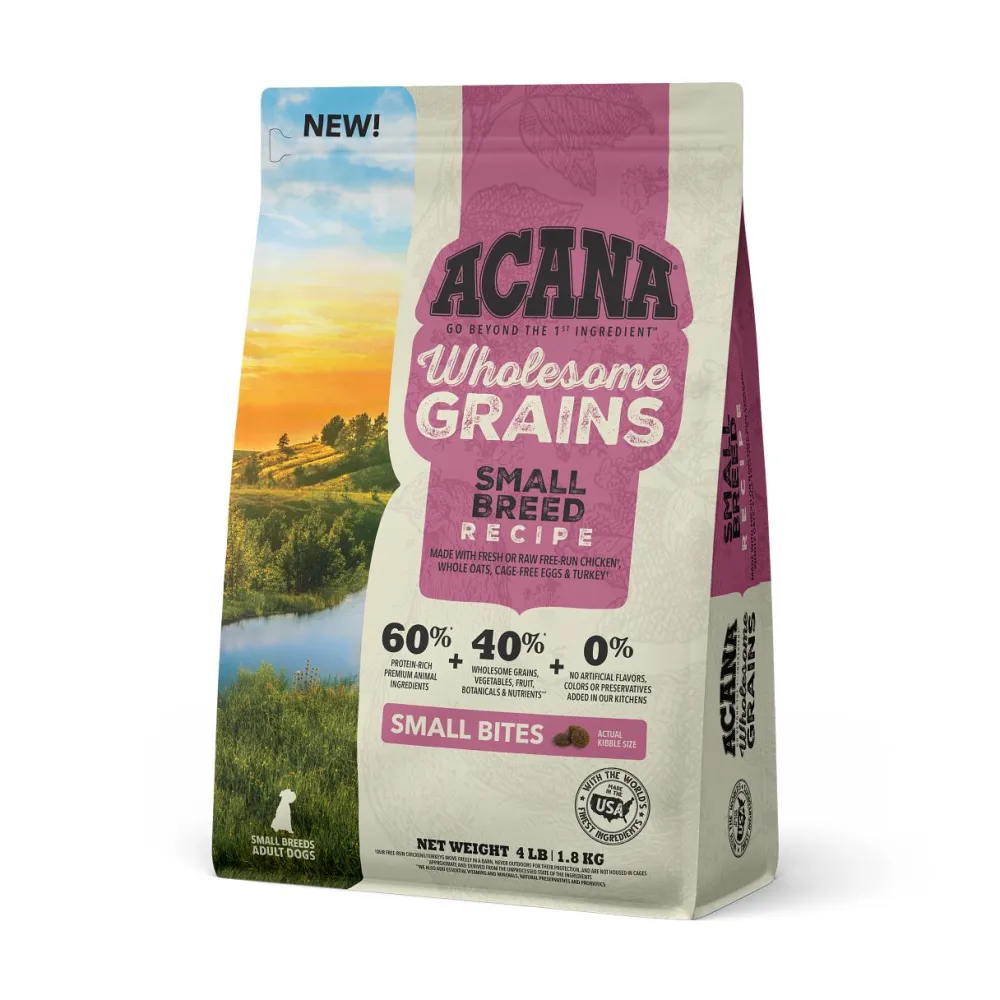 Acana Dry Food^Wholesome Grains Small Breed Recipe Dry Dog Food, 4-lb