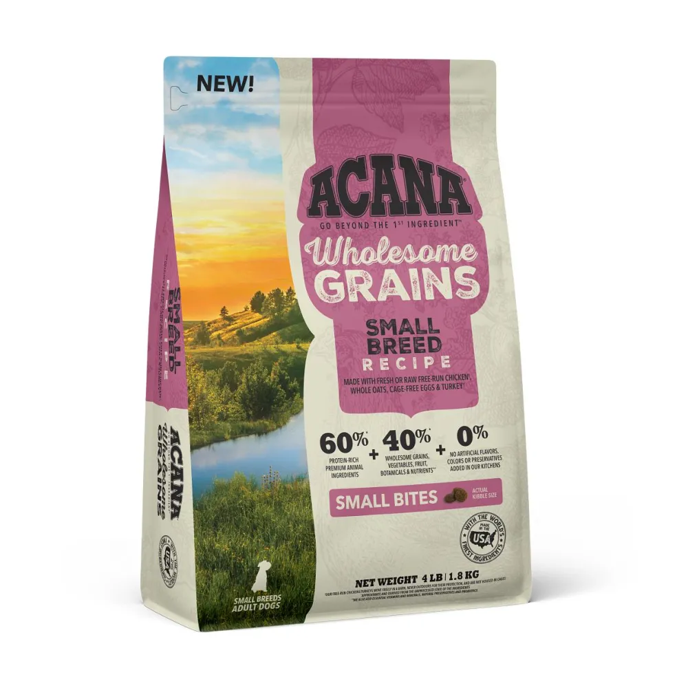 Acana Dry Food^Wholesome Grains Small Breed Recipe Dry Dog Food, 4-lb