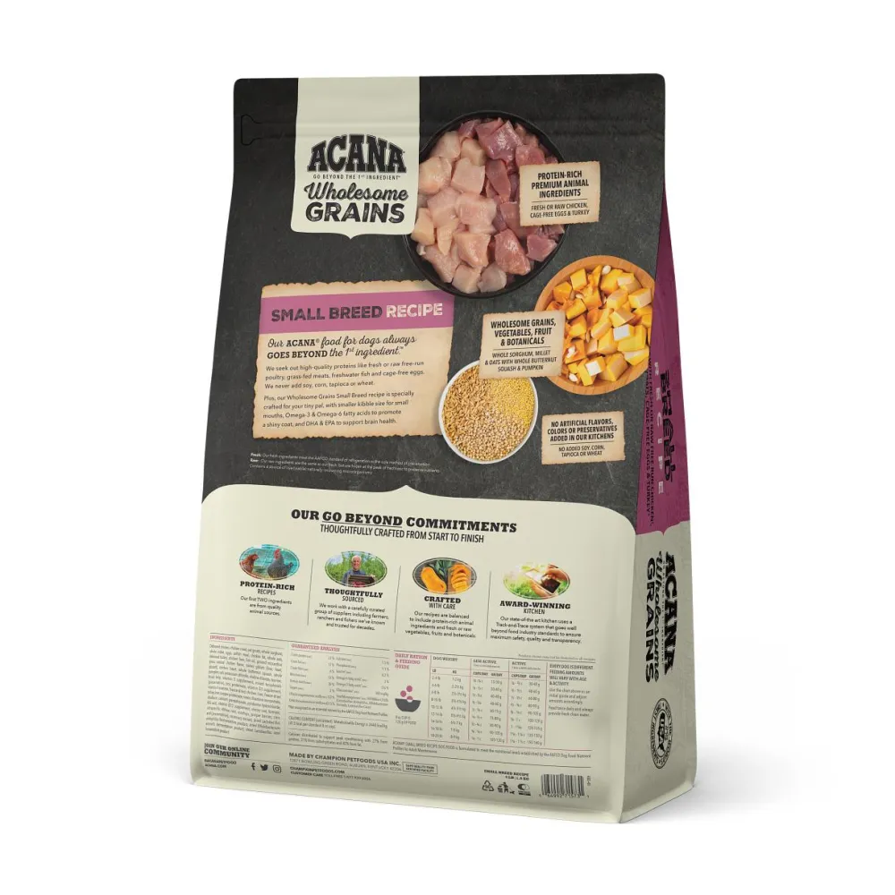 Acana Dry Food^Wholesome Grains Small Breed Recipe Dry Dog Food, 4-lb