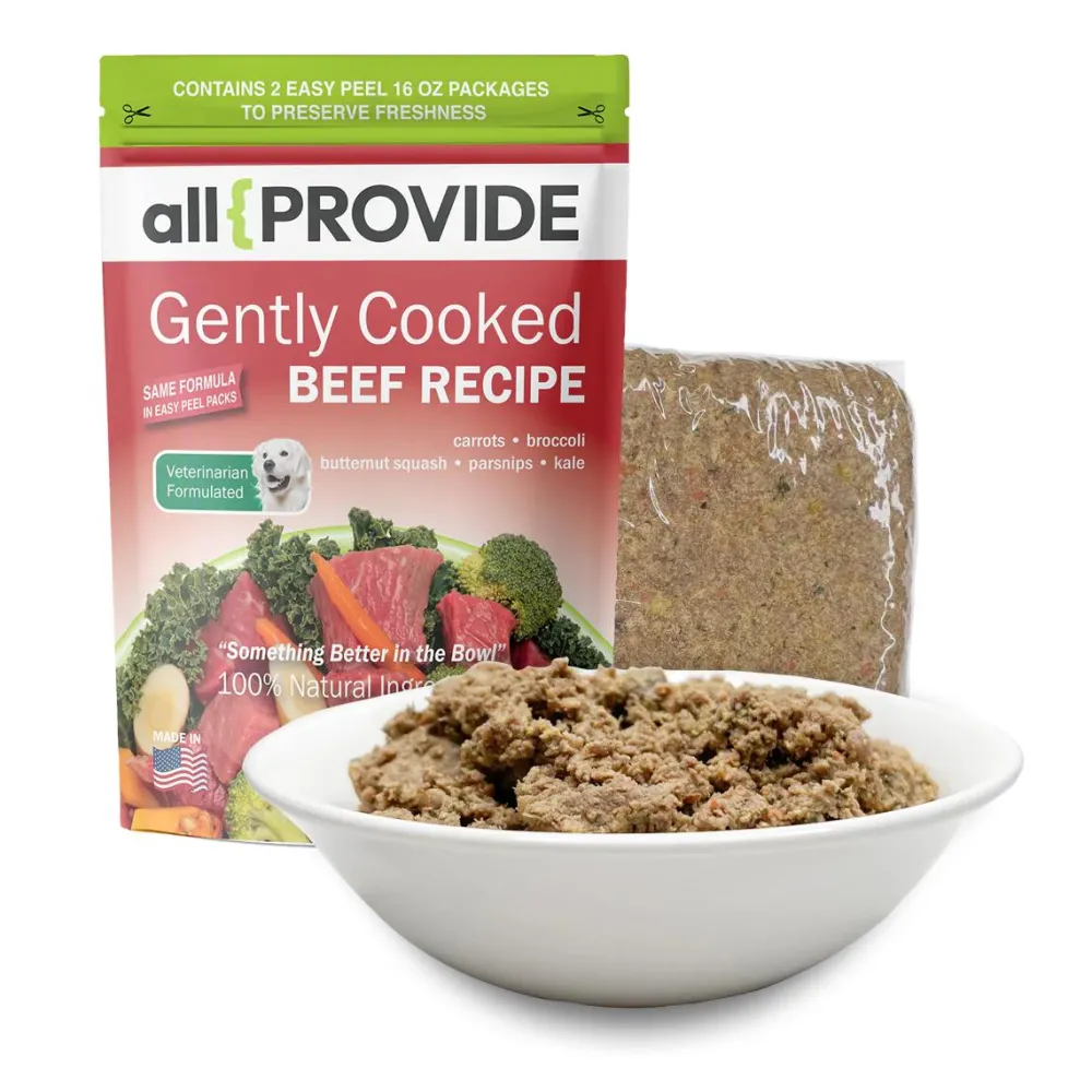 Allprovide Frozen Food^Gently Cooked Beef Frozen Dog Food, 2-lb