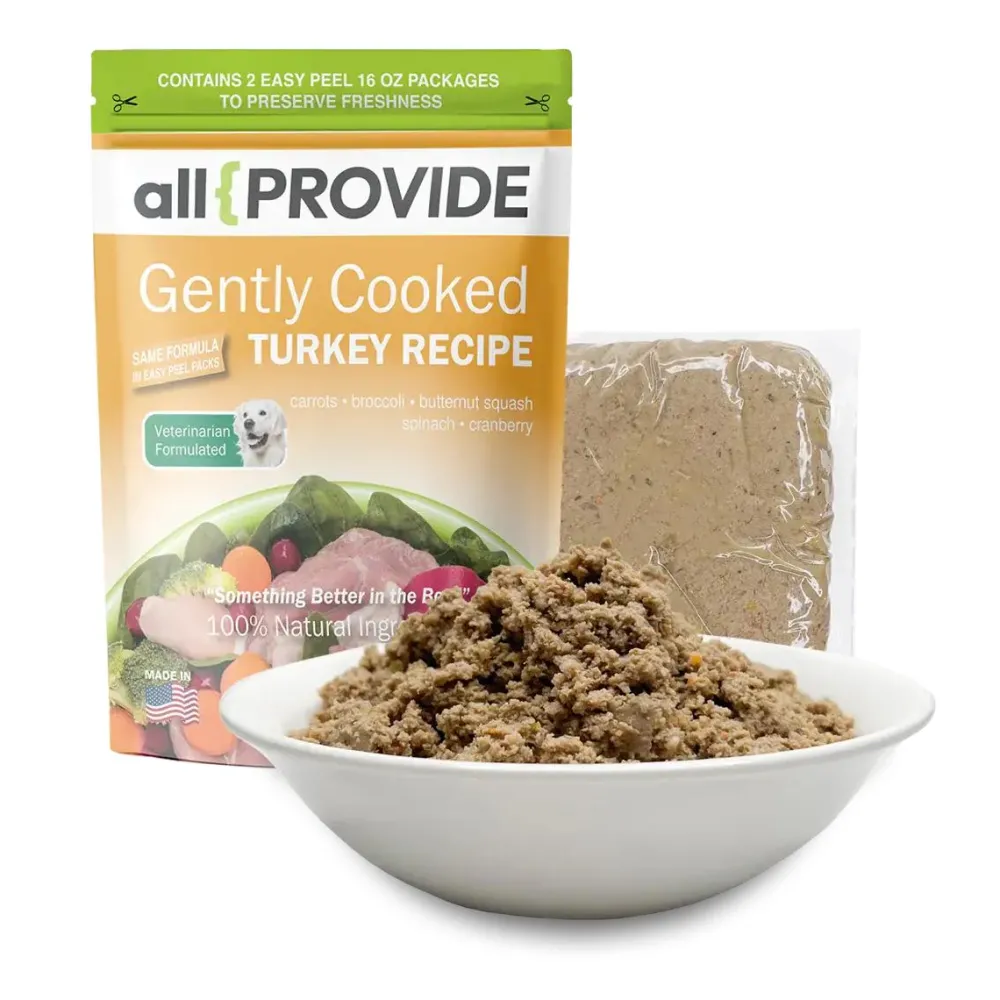 Allprovide Frozen Food^Gently Cooked Turkey Frozen Dog Food, 2-lb