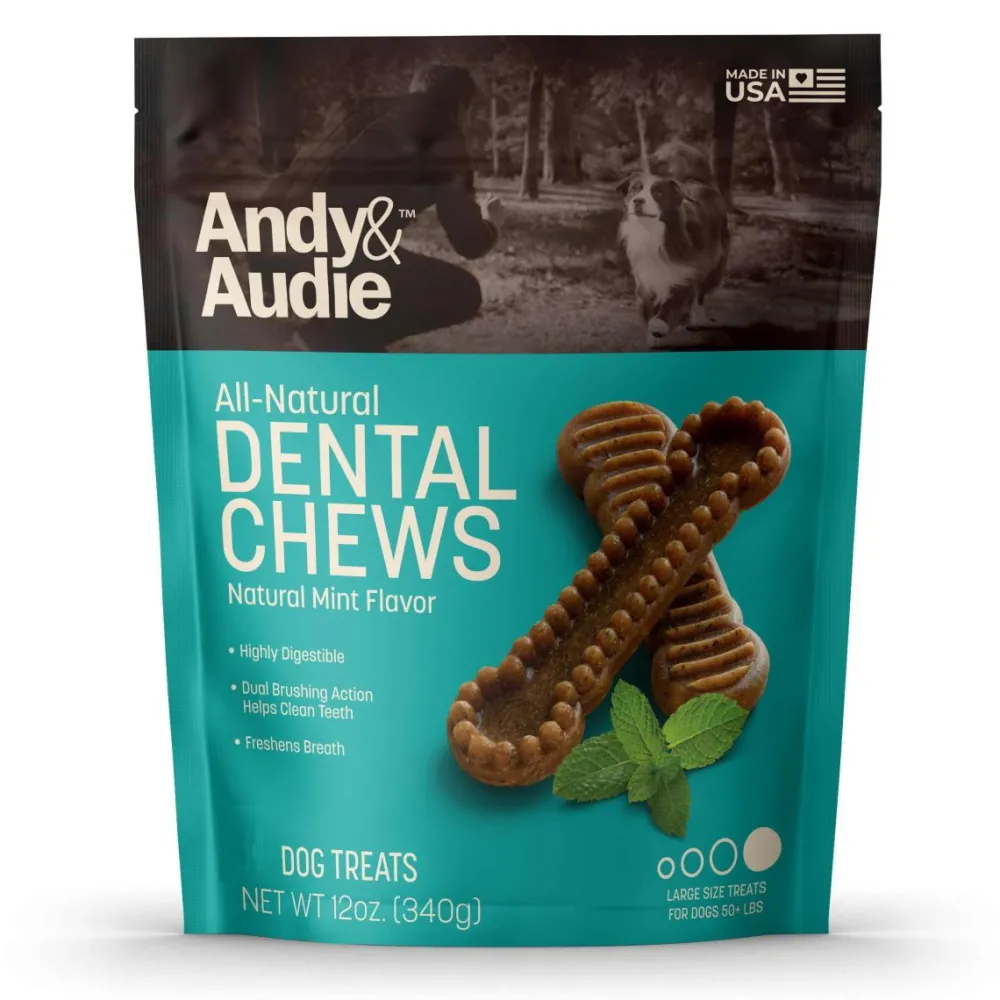 Andy & Audie Dental & Hard Chews^All Natural Dental Chew for Large Dogs, 4-count