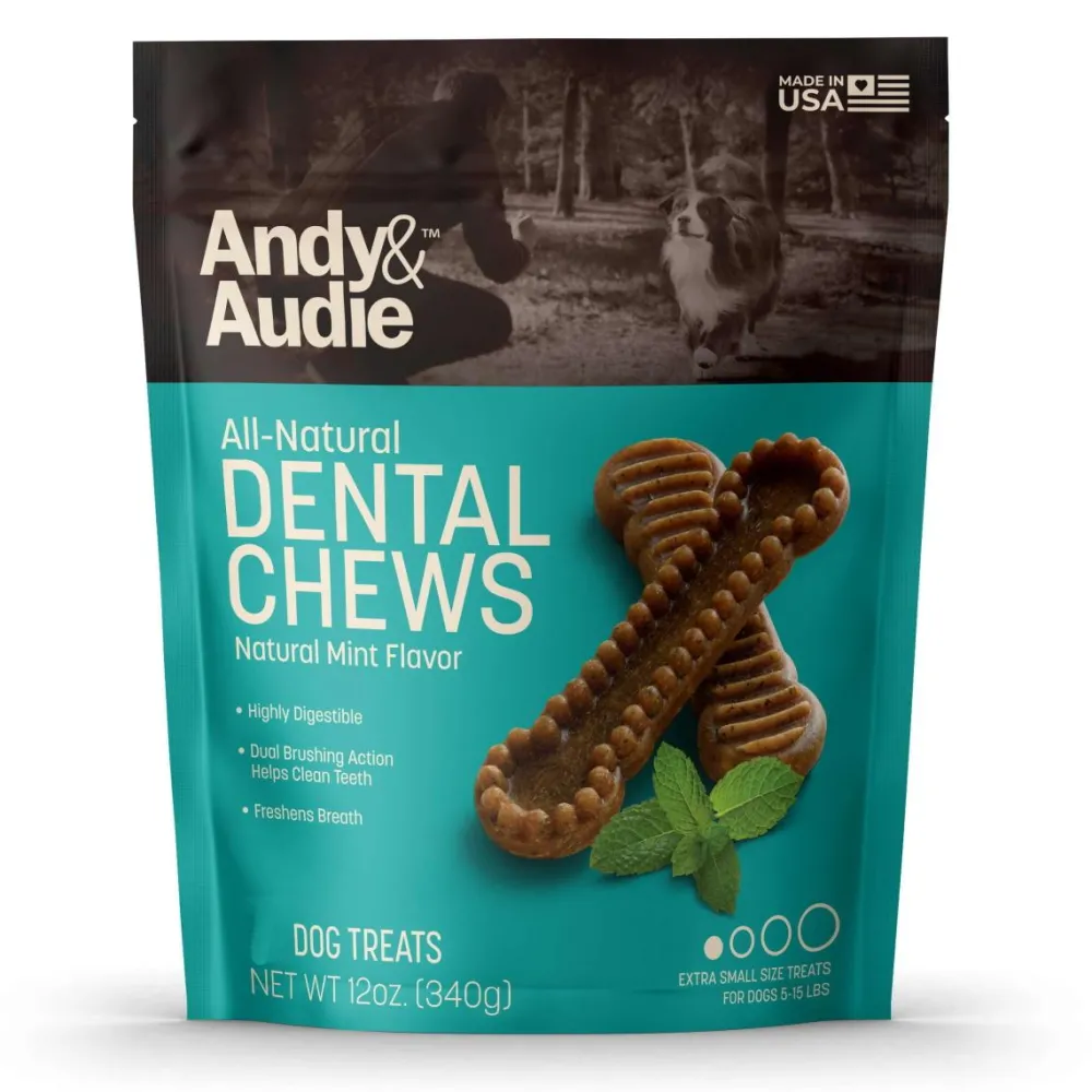 Andy & Audie Dental & Hard Chews^All Natural Dental Chew for X-Small Dogs, 21-count