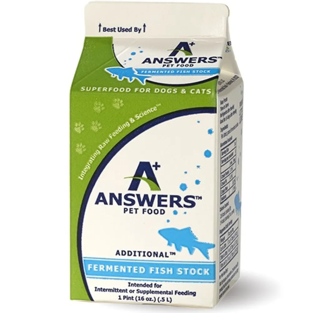 Answers Frozen Food | Frozen Food^Additional Fermented Fish Stock for Dogs & Cats, 1-pint (16-oz)