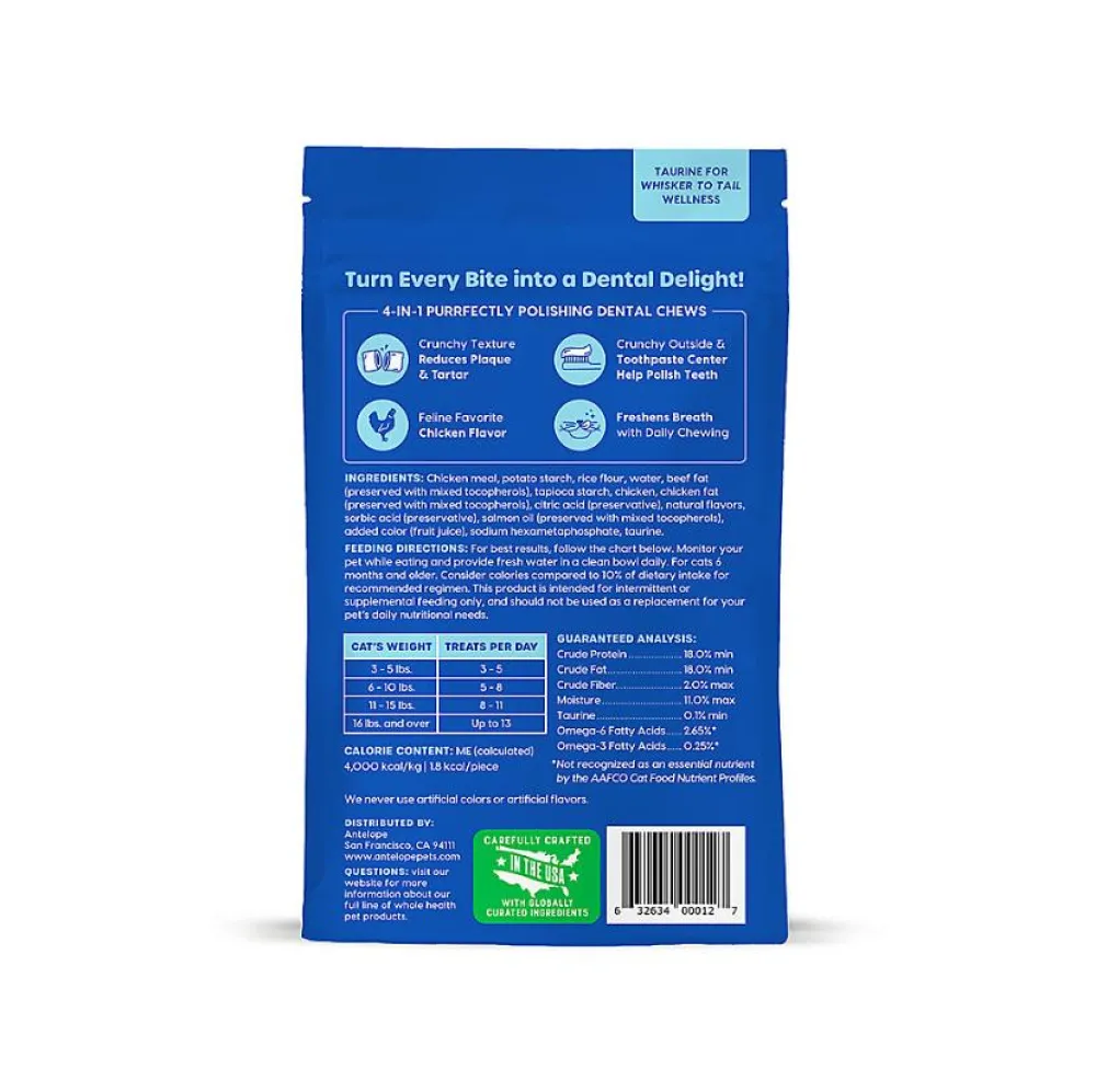 Ark Naturals Dental Care | Dental Care^Kiss Me-Ow Cleaning Chicken Dental Chews Cat Treats, 3-oz