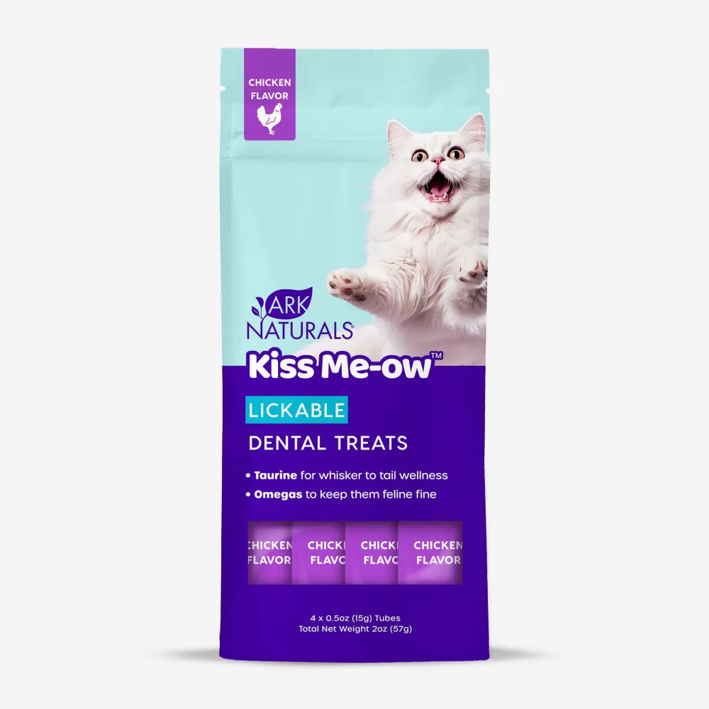 Ark Naturals Dental Care | Dental Care^Kiss Me-Ow Lickable Chicken Dental Cat Treats, 4-count