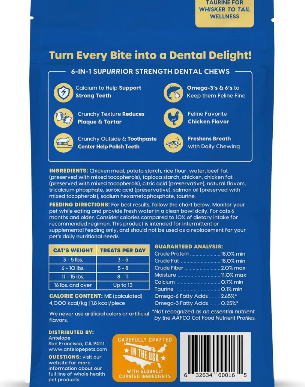 Ark Naturals Dental Care | Dental Care^Kiss Me-Ow Strengthening Chicken Dental Chews Cat Treats, 3-oz