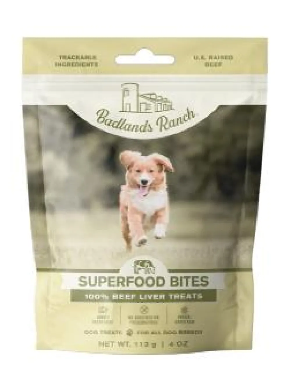 Badlands Ranch Freeze-Dried Treats^Superfood Bites 100% Beef Liver Dog Treats, 4-oz
