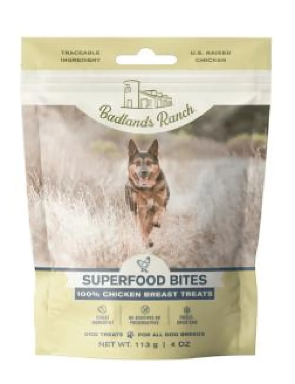 Badlands Ranch Freeze-Dried Treats^Superfood Bites 100% Chicken Breast Dog Treats, 4-oz