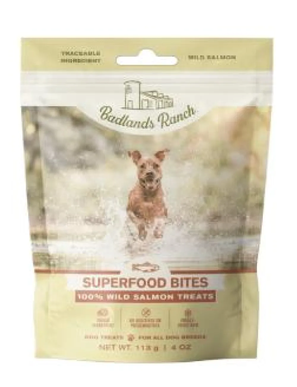 Badlands Ranch Freeze-Dried Treats^Superfood Bites 100% Wild Salmon Dog Treats, 4-oz