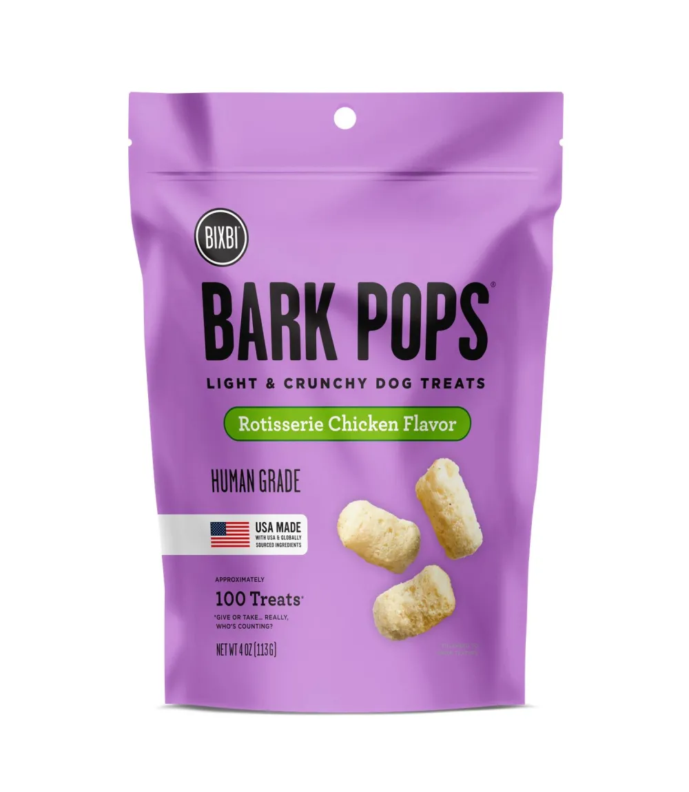 Bixbi Pet Biscuits & Crunchy Treats^BIXBI Bark Pops Rotisserie Chicken Flavor Dog Treats, 4-oz