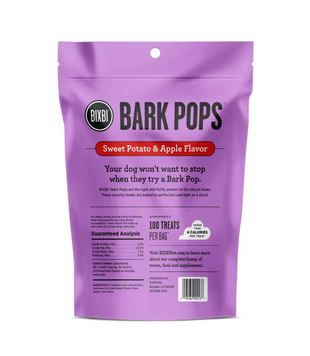 Bixbi Pet Biscuits & Crunchy Treats^BIXBI Bark Pops Sweet Potato & Apple Flavor Dog Treats, 4-oz