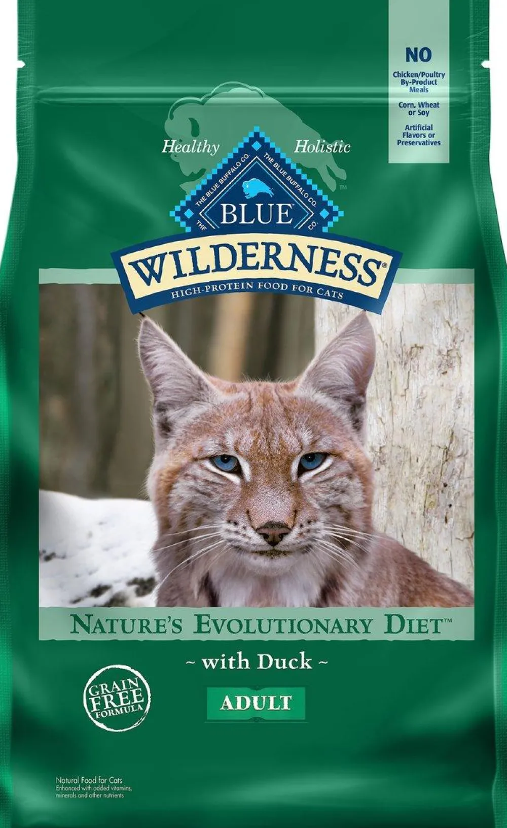 Blue Buffalo Dry Food^BLUE Wilderness High-Protein with Duck Grain-Free Dry Cat Food, 5-lb