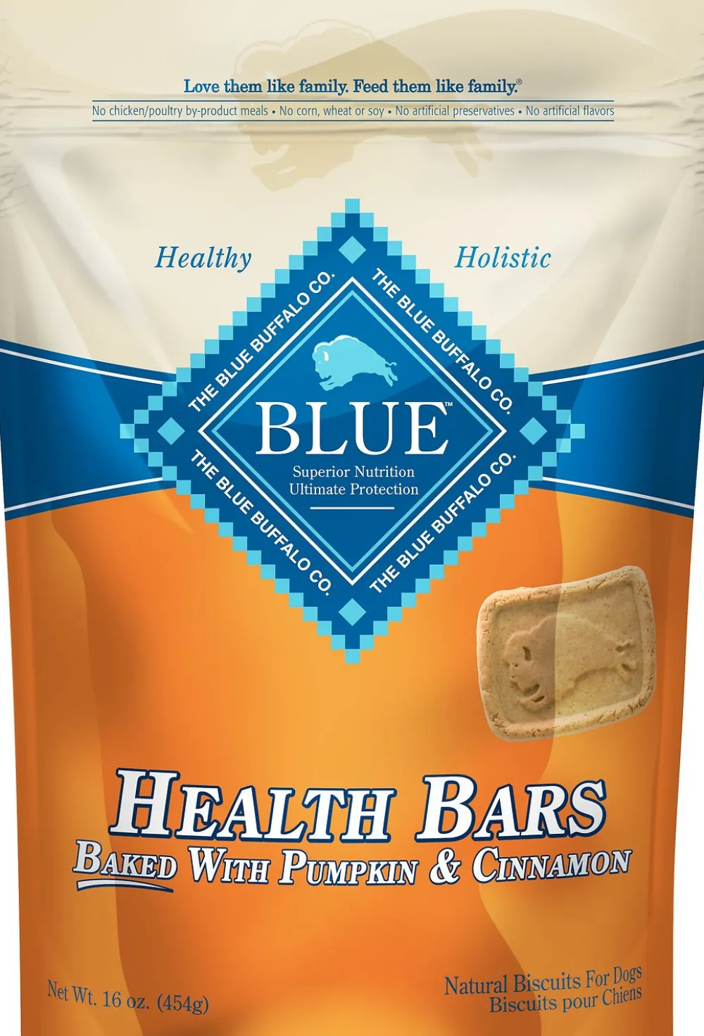 Blue Buffalo Biscuits & Crunchy Treats^Health Bars Baked with Pumpkin & Cinnamon Dog Treats, 16-oz