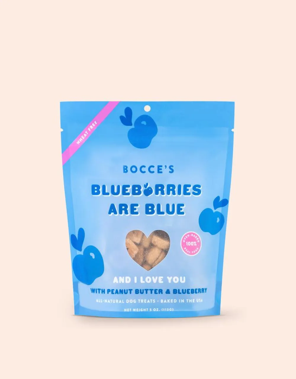 Bocce's Bakery Biscuits & Crunchy Treats^Blueberries are Blue Biscuits Dog Treats, 5-oz