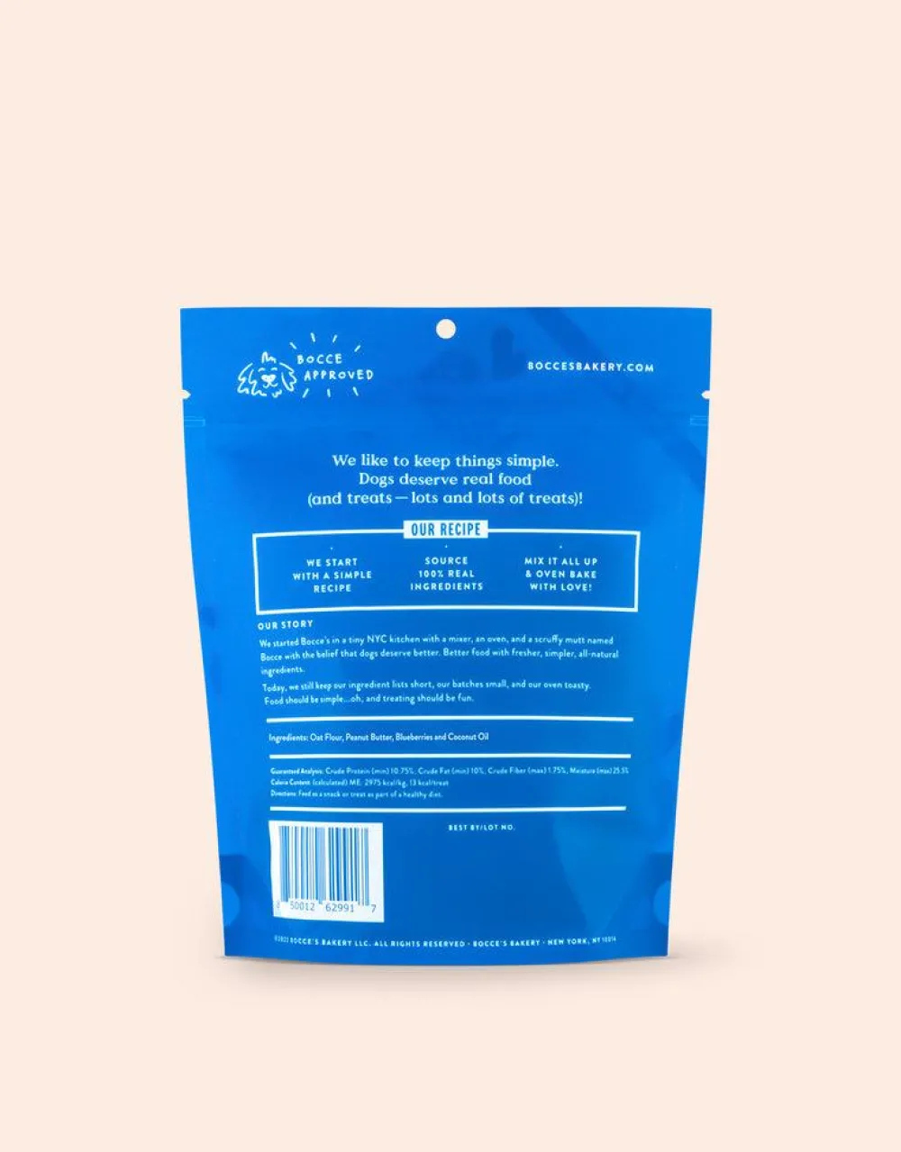Bocce's Bakery Biscuits & Crunchy Treats^Blueberries are Blue Biscuits Dog Treats, 5-oz