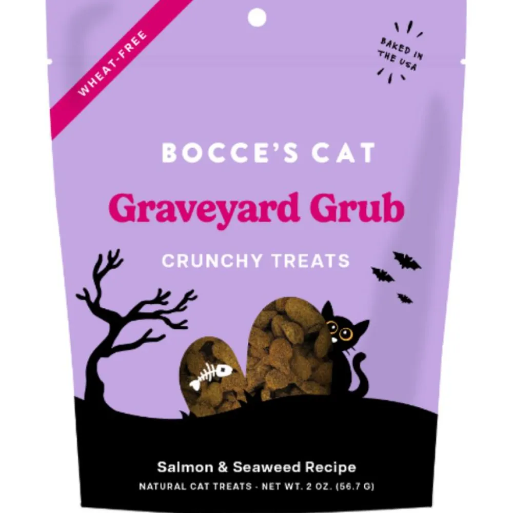Bocce's Bakery Crunchy Treats^Halloween Graveyard Grub Cat Treats, 2-oz