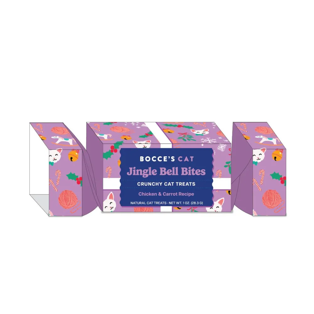 Bocce's Bakery Crunchy Treats^Jingle Bell Bites Cracker Cat Treats, 1-oz