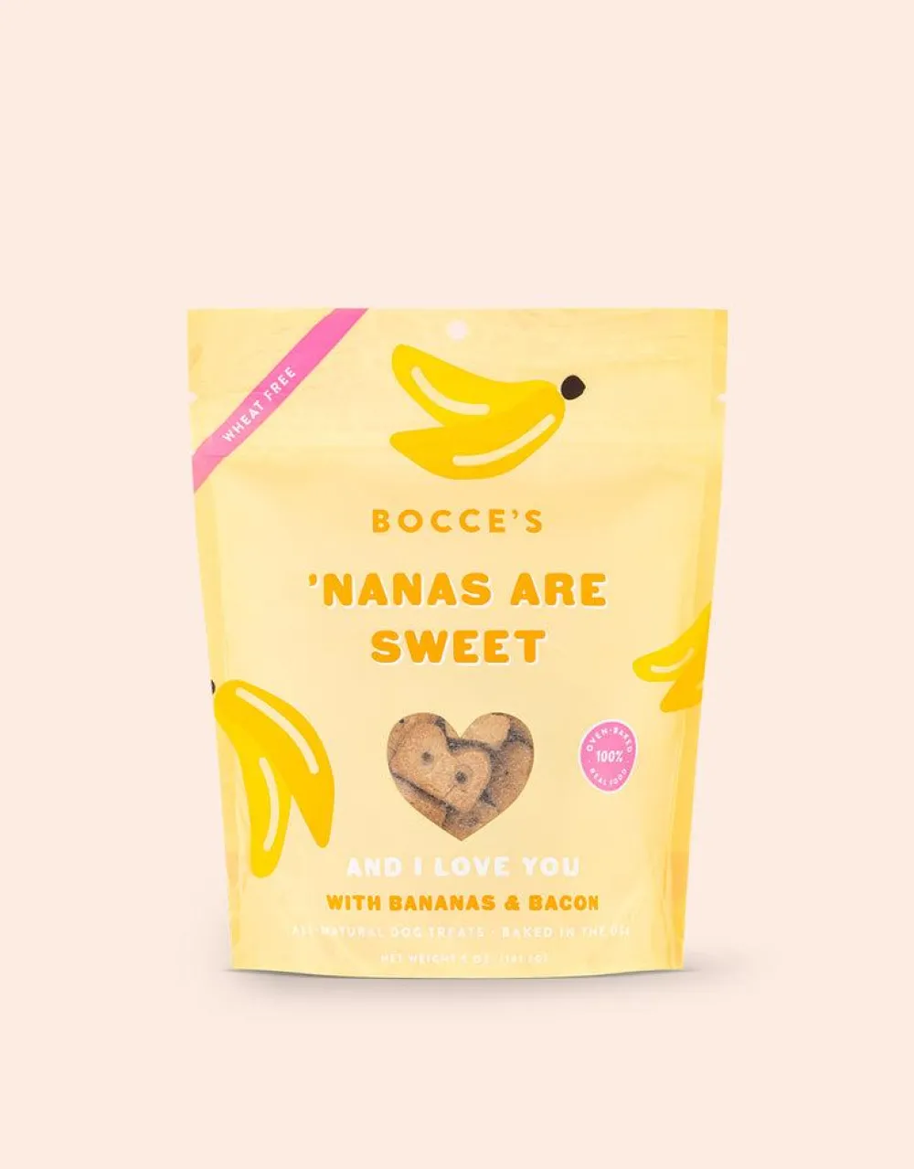Bocce's Bakery Biscuits & Crunchy Treats^'Nanas are Sweet Biscuits Dog Treats, 5-oz