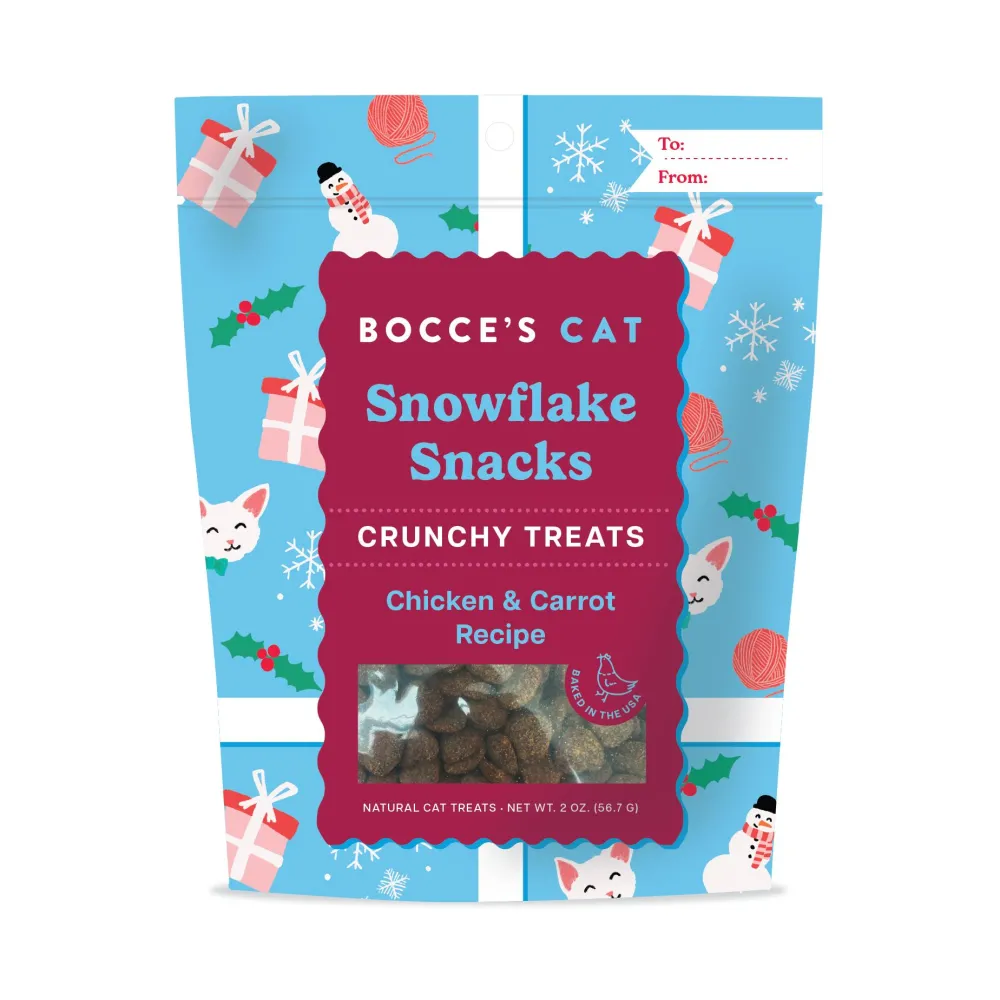 Bocce's Bakery Crunchy Treats^Snowflake Snacks Cat Treats, 2-oz