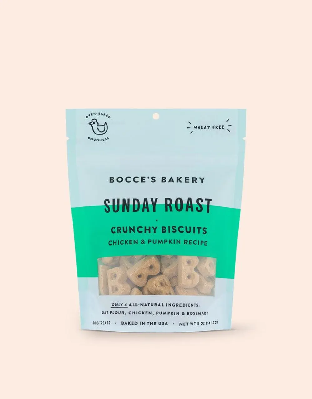 Bocce's Bakery Biscuits & Crunchy Treats^Sunday Roast Chicken & Pumpkin Dog Treats, 5-oz