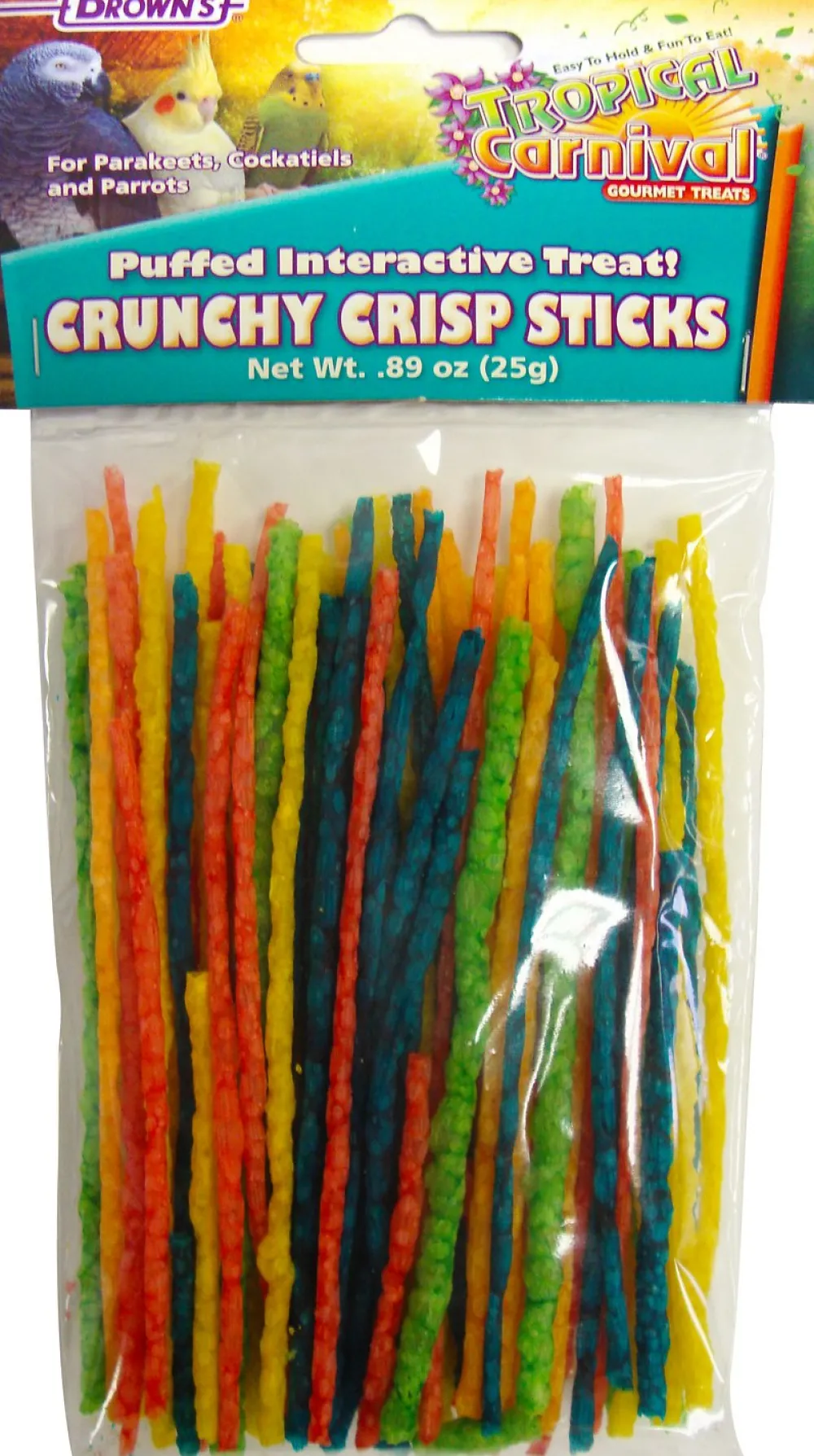 Brown's Treats^Tropical Carnival Crunchy Crisp Sticks Bird Treats, 0.89-oz