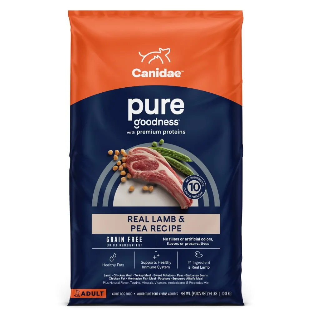 Canidae Dry Food^Grain-Free PURE Real Lamb & Pea Recipe Dry Dog Food, 22-lb