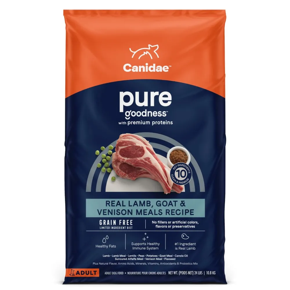 Canidae Dry Food^PURE Grain-Free Limited Ingredient Real Lamb, Goat & Venison Dry Dog Food, 22-lb