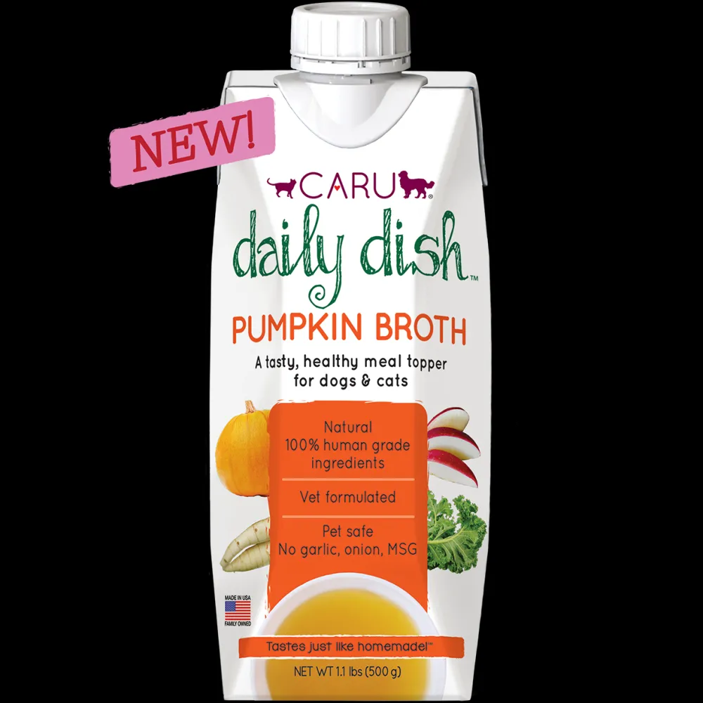 Caru Pet Food Food Toppings | Broth^Caru Daily Dish Pumpkin Broth for Dogs & Cats, 17.6-oz