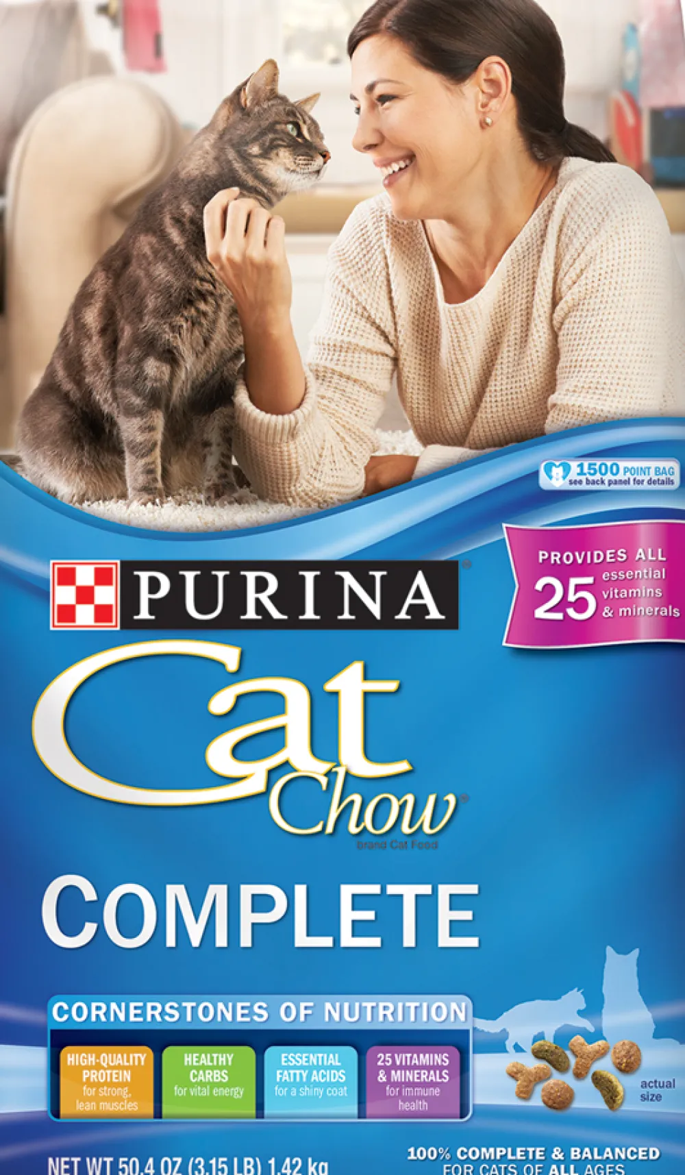 Cat Chow Dry Food^Complete Dry Cat Food, 3.15-lb