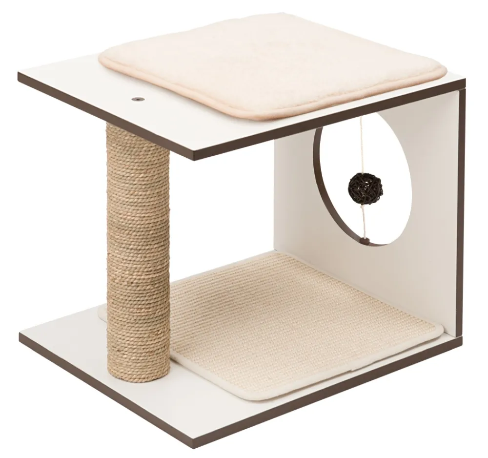 Catit Trees, Condos & Scratchers | Trees, Condos & Scratchers^Vesper Cat Furniture, Stool, White