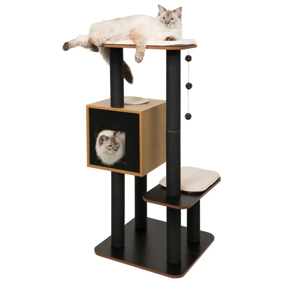 Catit Trees, Condos & Scratchers | Trees, Condos & Scratchers^Vesper Cat Tree, High Base, Black