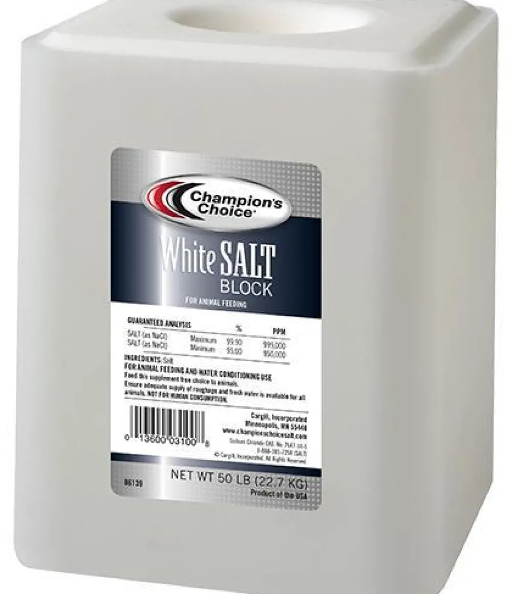 Champion's Choice Health & Wellness | Vitamins & Supplements^Plain White Salt Block Livestock Supplement, 50-lb