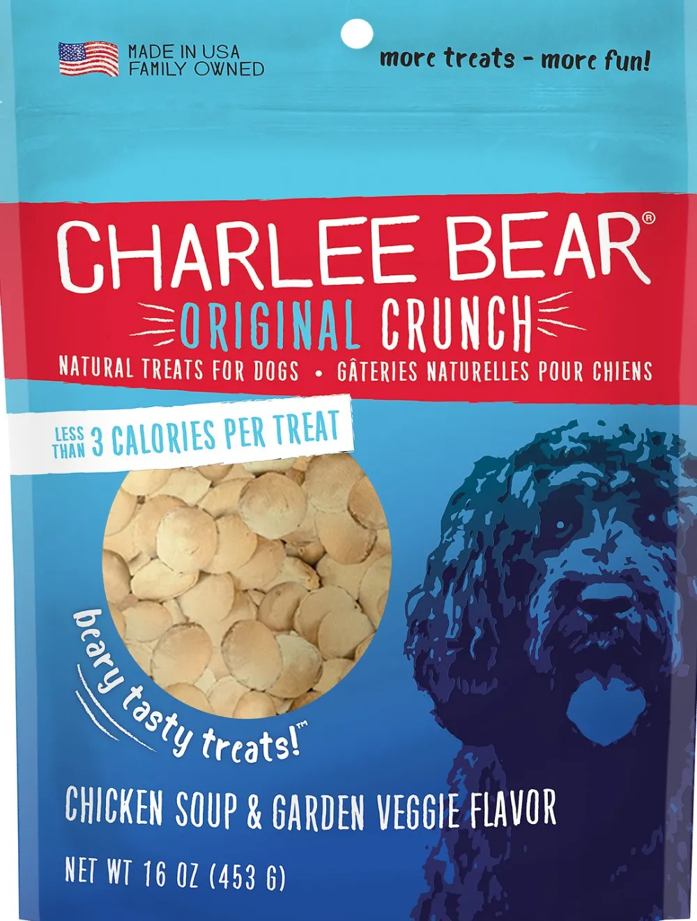 Charlee Bear Biscuits & Crunchy Treats^Chicken Soup & Garden Veggie Flavor Dog Treats, 16-oz