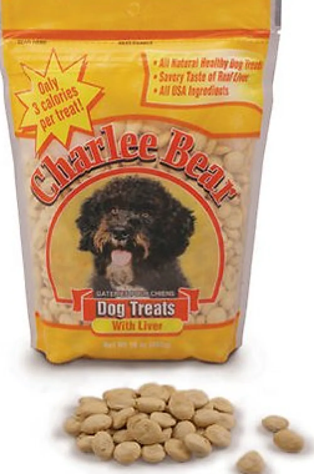 Charlee Bear Biscuits & Crunchy Treats^Liver Flavor Dog Treats, 6-oz