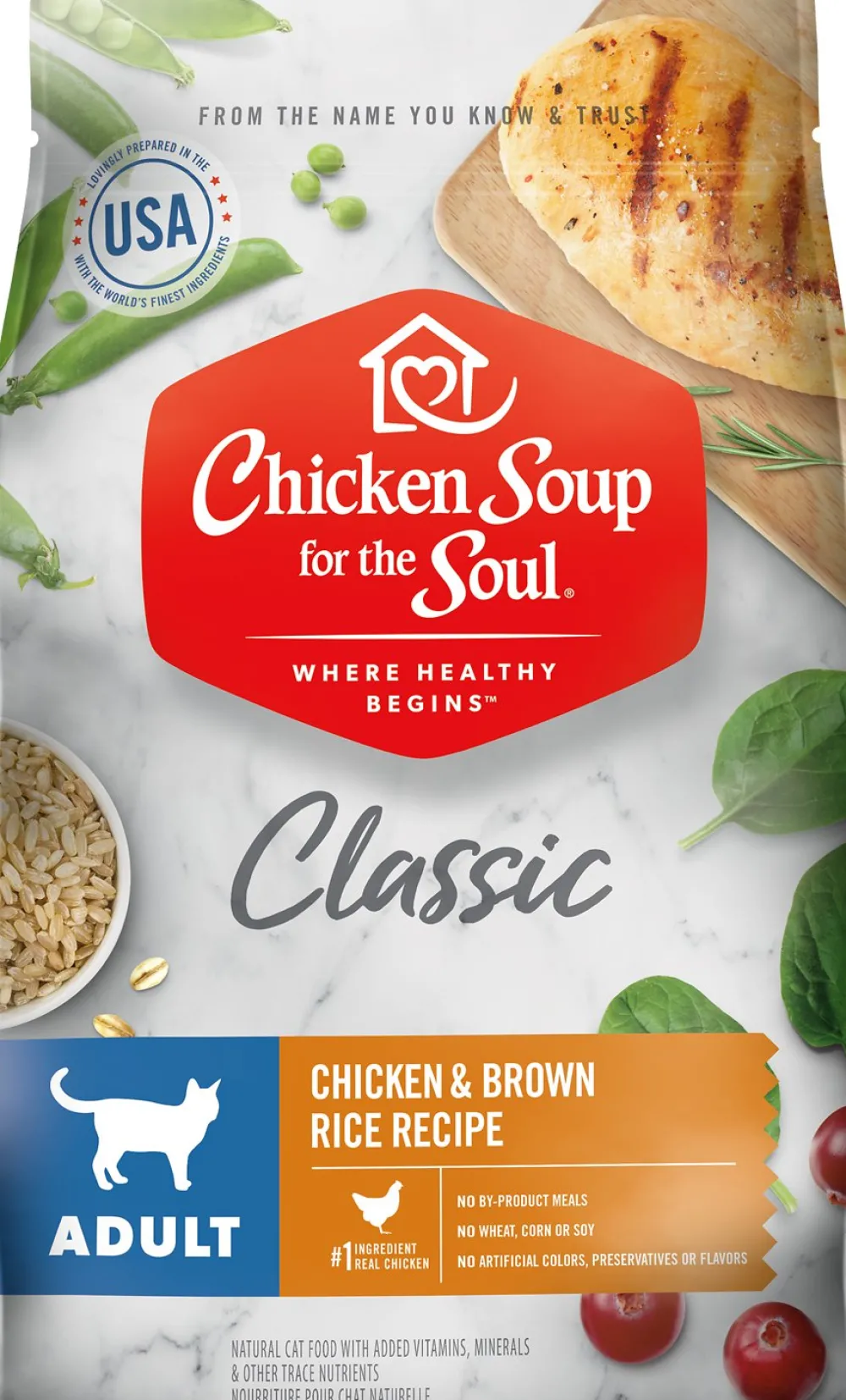 Chicken Soup Dry Food^for the Soul Adult Chicken & Brown Rice Recipe Dry Cat Food, 4.5-lb
