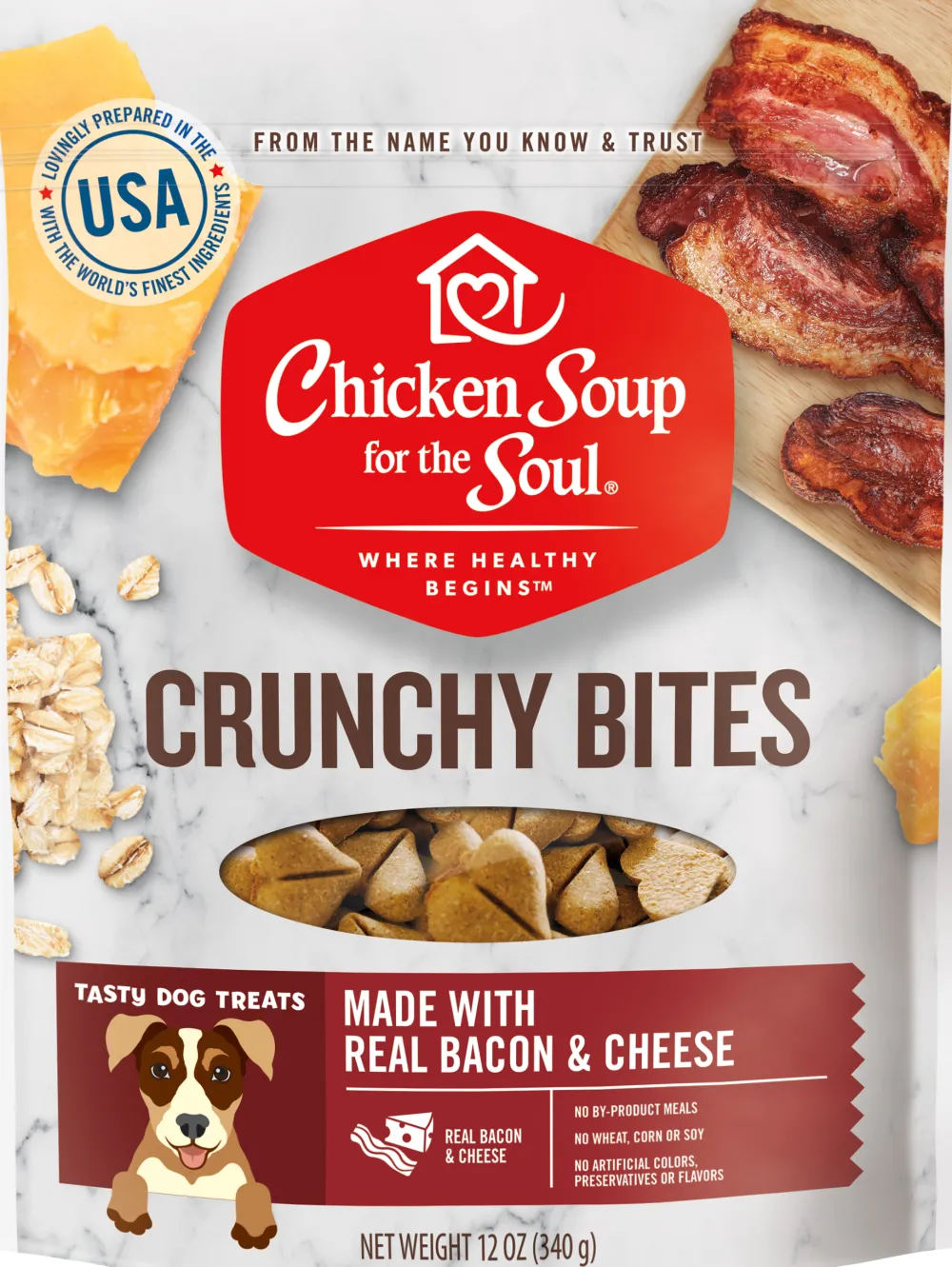 Chicken Soup Biscuits & Crunchy Treats^for the Soul Crunchy Bites Bacon & Cheese Dog Treats, 12-oz
