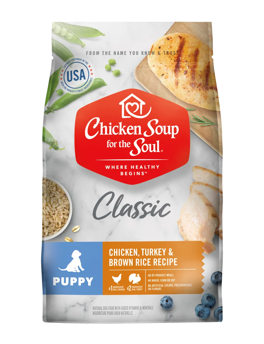 Chicken Soup Dry Food^Puppy Chicken, Turkey & Brown Rice, 4.5-lb